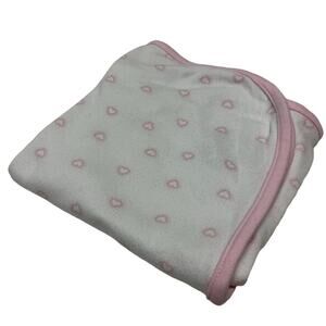 Precious Firsts by Carter’s White Pink Heart Baby Blanket Cotton Stretch Jersey